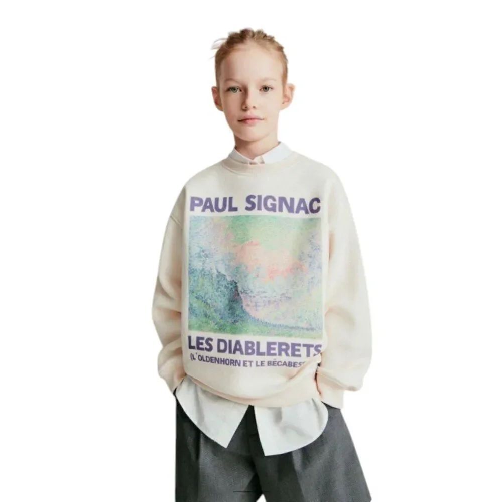 NWT! Zara Kids x Paul Signac Les Diablerets Long Sleeve Sweatshirt Size 6-7Y